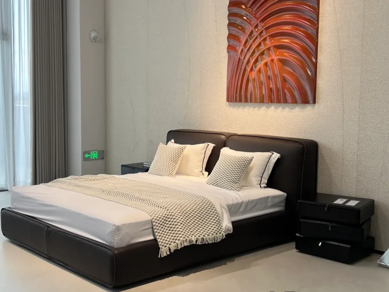 Eclipse Brown Leather Bed