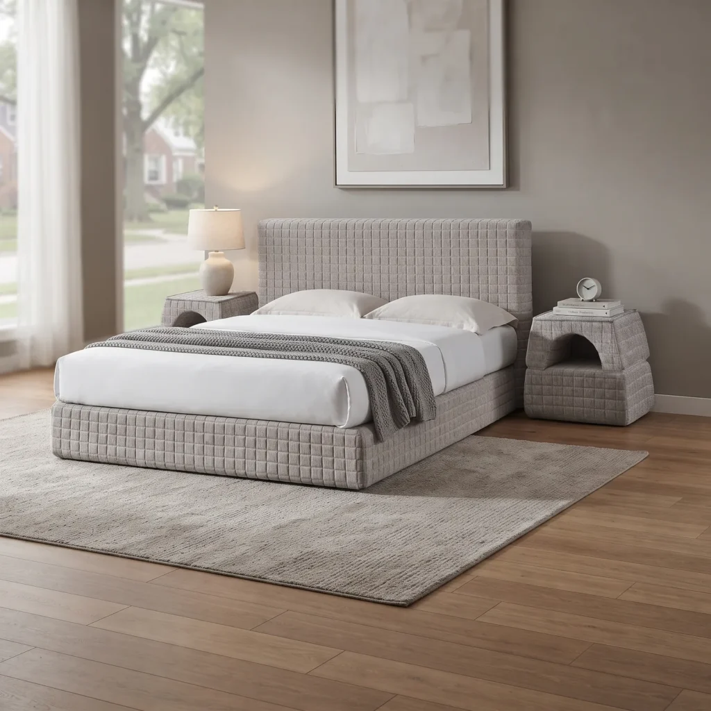 Quadra Quilted Compressed Bed in light grey, photo 1