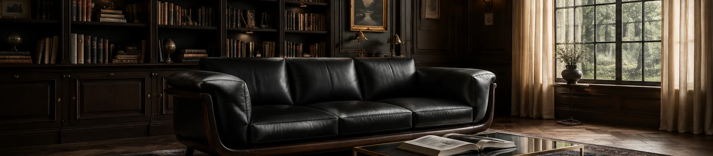 Curve-Arm Leather Lounge — lifestyle cover