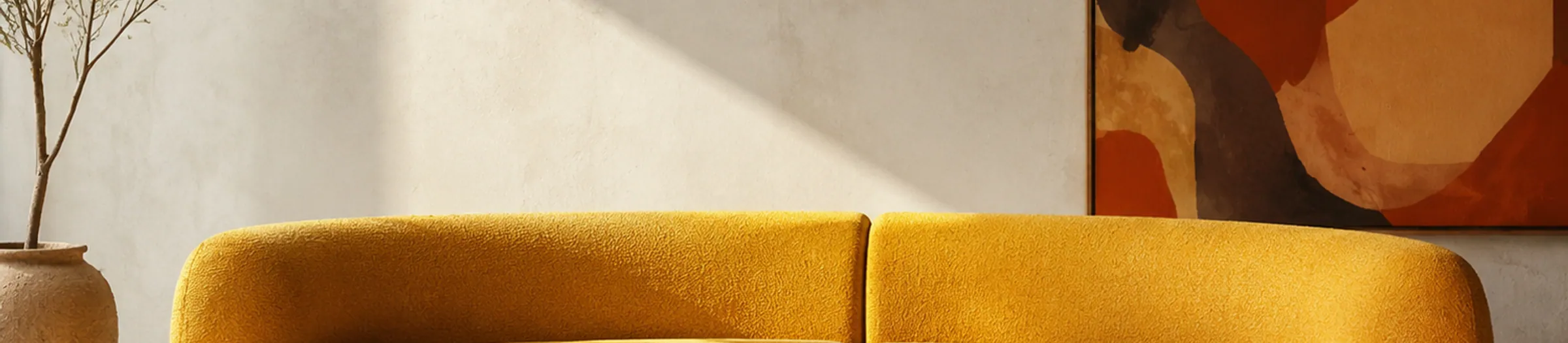 Sunburst Bouclé Curve Sofa — lifestyle cover