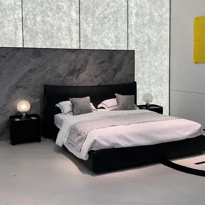 Eclipse Brown Leather Bed angle 9