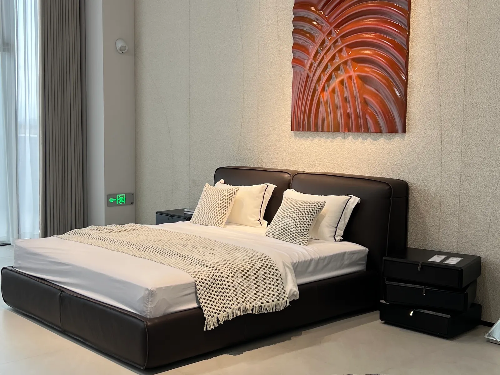 Eclipse Brown Leather Bed