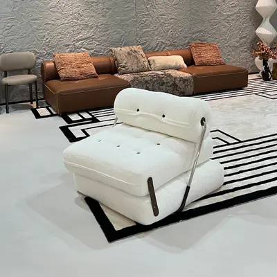 Manhattan Leather Cushion-Back Bed angle 4