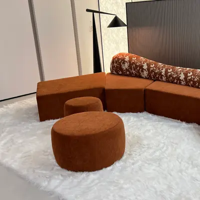 Terracotta Modular Bolster Sectional angle 1