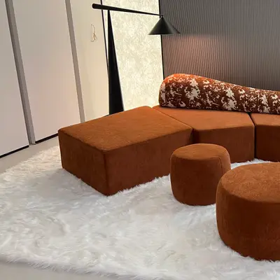 Terracotta Modular Bolster Sectional angle 5