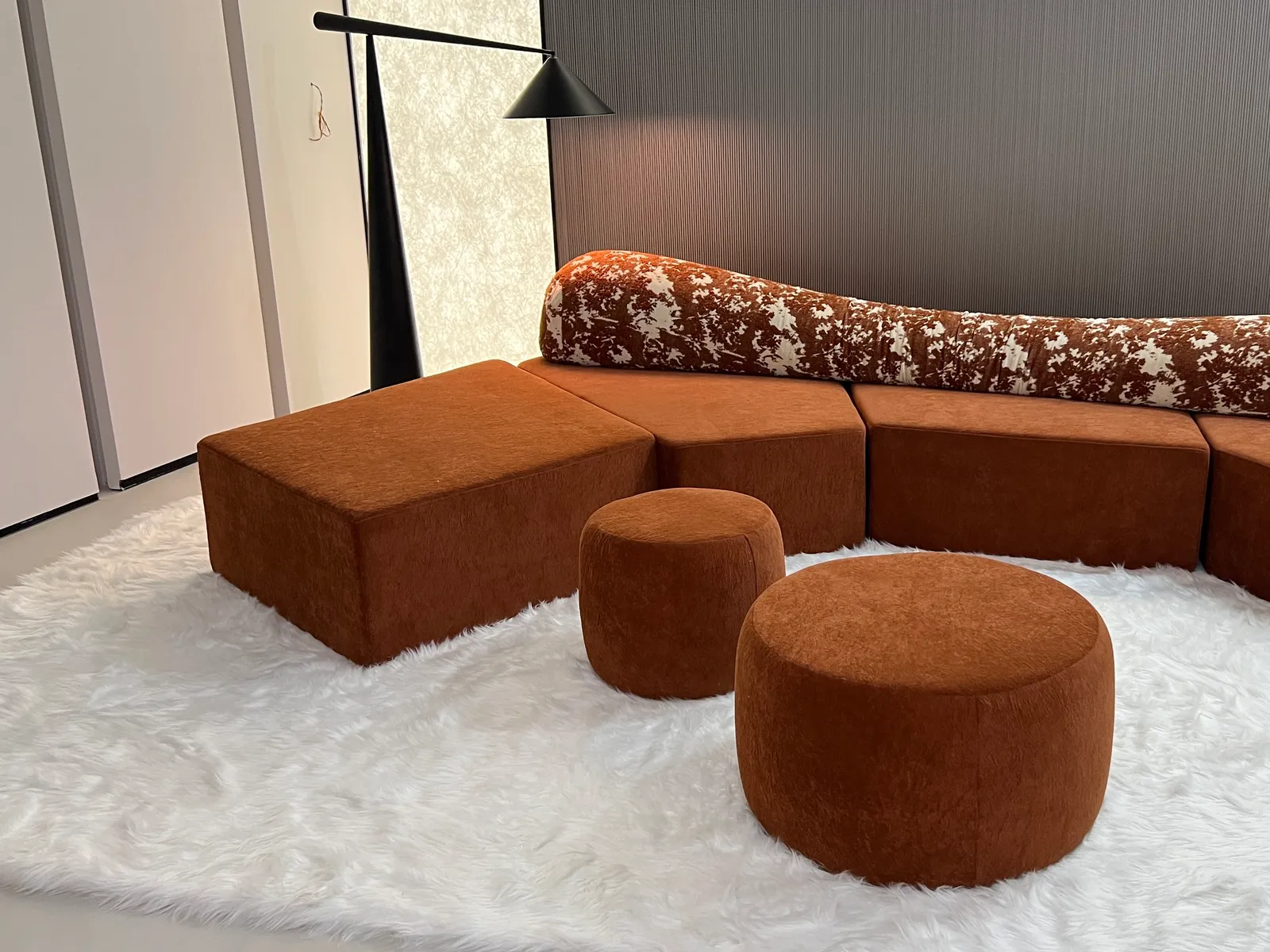 Terracotta Modular Bolster Sectional